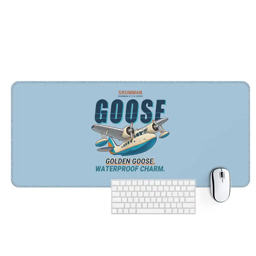 Grumman G-21A Goose - Cartoon - Desk Mat - Light Blue