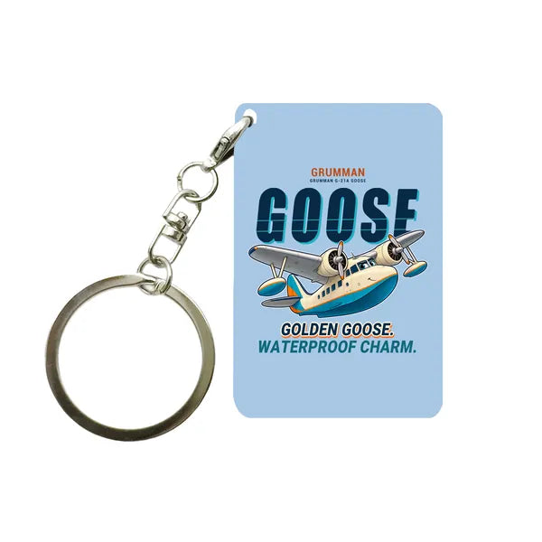 Grumman G-21A Goose - Cartoon - Key Chain - Light Blue
