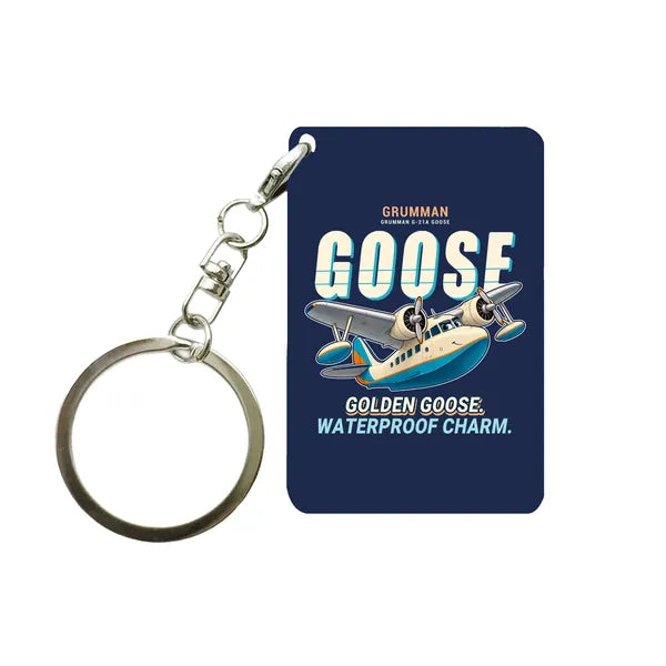 Grumman G-21A Goose - Cartoon - Key Chain - Navy Blue