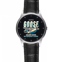 Thumbnail for Grumman G-21A Goose - Cartoon - Leather Strap - Striped Black Leather Strap