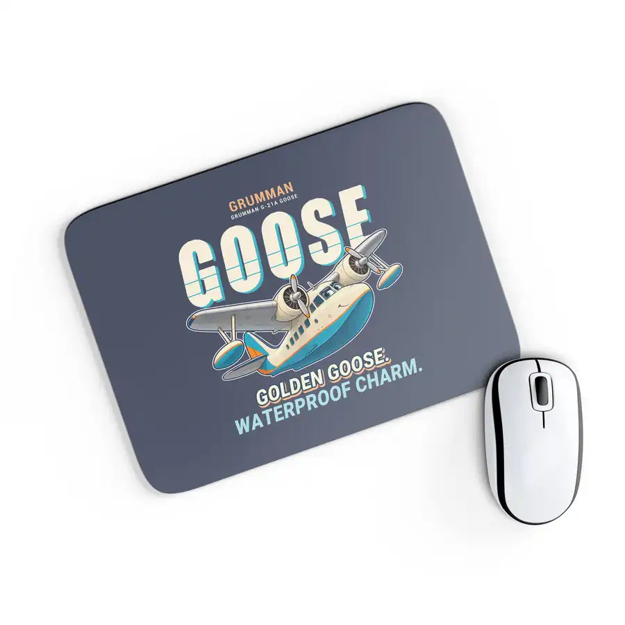 Grumman G-21A Goose - Cartoon - Mouse Pad - Navy Blue