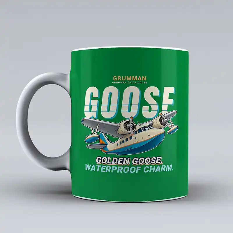Grumman G-21A Goose - Cartoon - Mug - Green