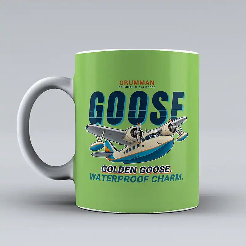 Grumman G-21A Goose - Cartoon - Mug - Light Green
