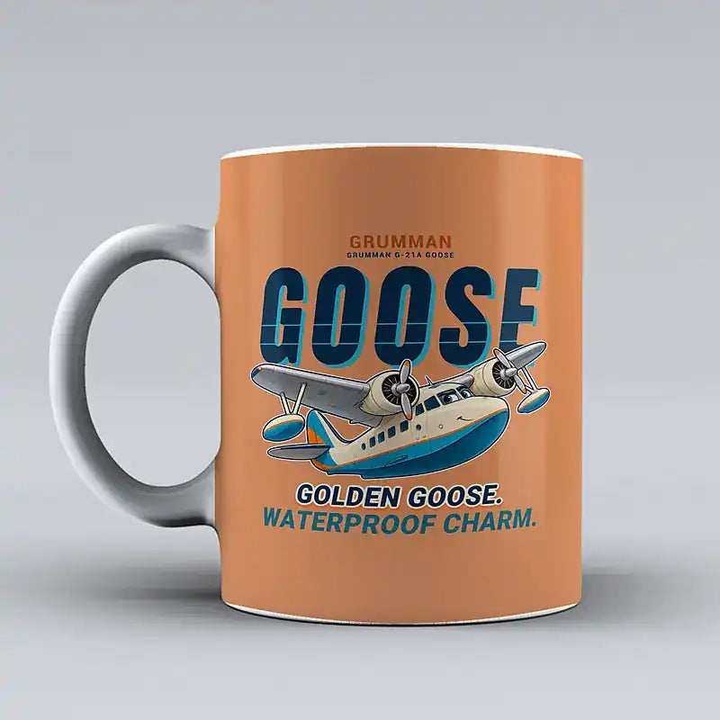 Grumman G-21A Goose - Cartoon - Mug - Orange