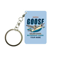 Thumbnail for Grumman G-21A Goose - Cartoon + Name - Key Chain - Light Blue