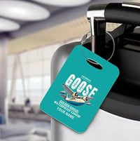 Thumbnail for Grumman G-21A Goose - Cartoon + Name - Luggage Tag - Turquoise