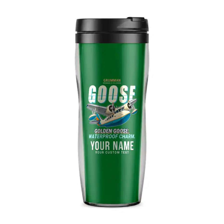 Grumman G-21A Goose - Cartoon + Name - Plastic (No Holder) - Green