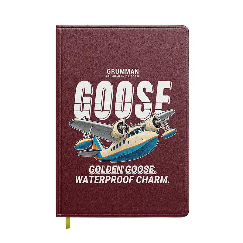 Grumman G-21A Goose - Cartoon - Notebook - Dark Red