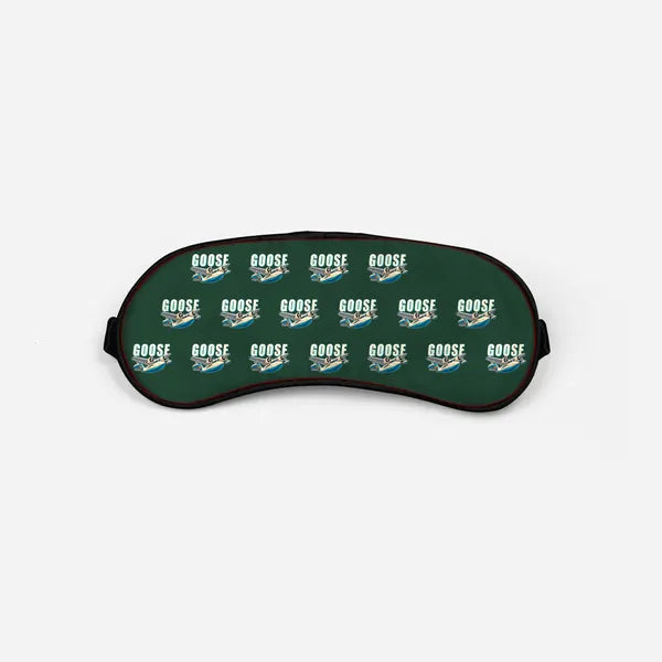 Grumman G-21A Goose - Cartoon Pattern - Sleep Mask - Dark Green