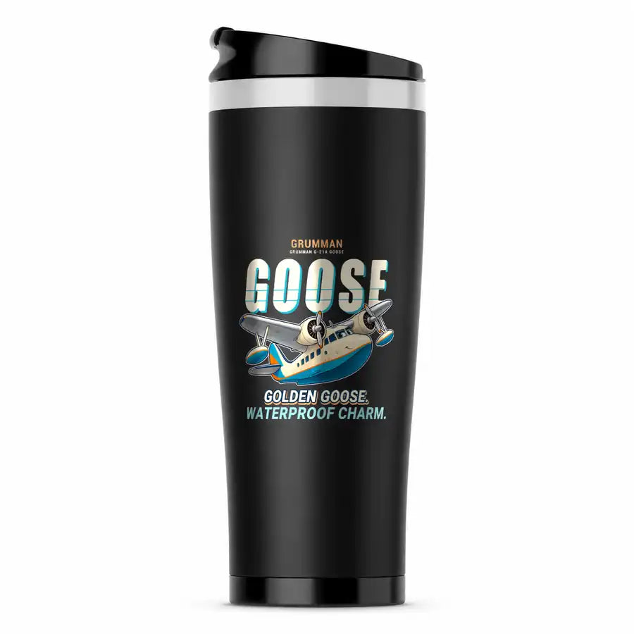 Grumman G-21A Goose - Cartoon - Stainless Steel (No Holder) - Black