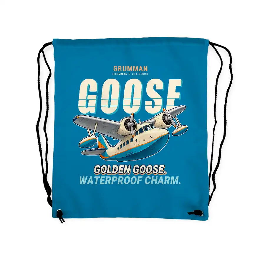 Grumman G-21A Goose - Drawstring Bag - Cartoon - Light Blue
