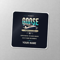 Thumbnail for Grumman G-21A Goose - Original + Name - Square Sticker - Close-up