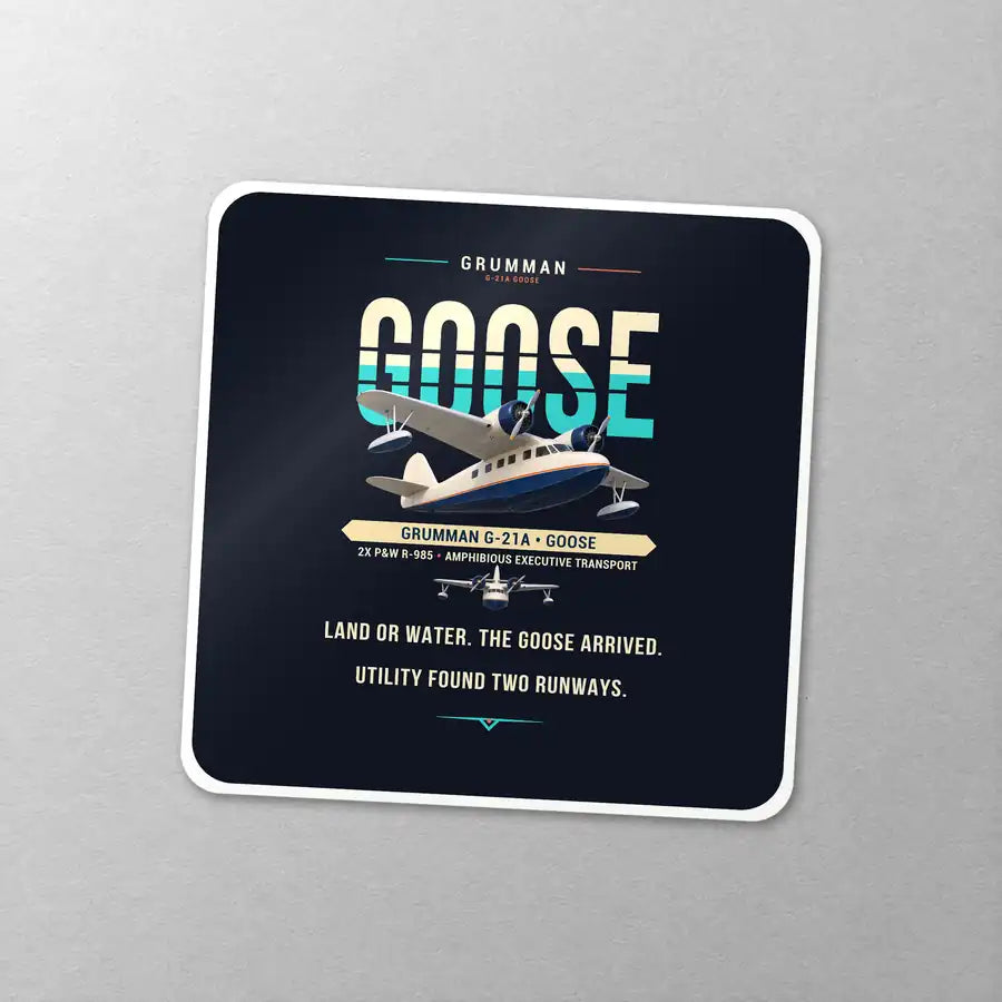 Grumman G-21A Goose - Original - Square Sticker - Close-up