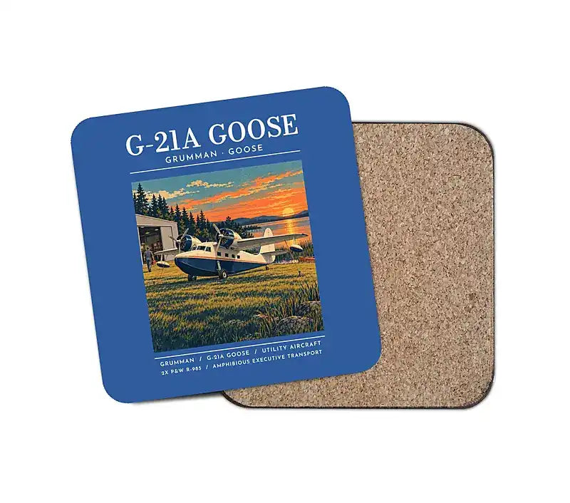 Grumman G-21A Goose - Poster - Coaster - Blue