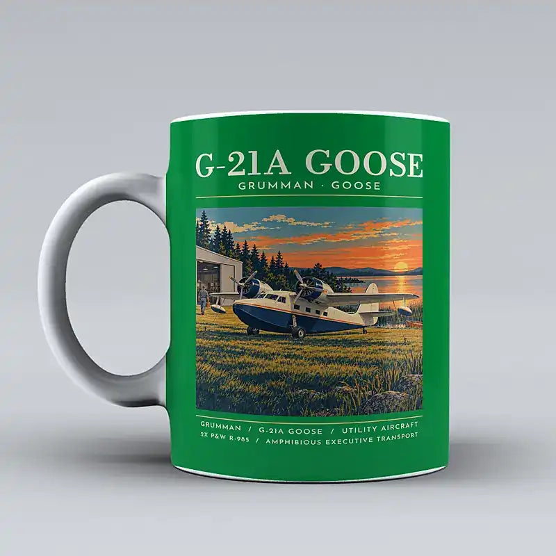 Grumman G-21A Goose - Poster - Mug - Green