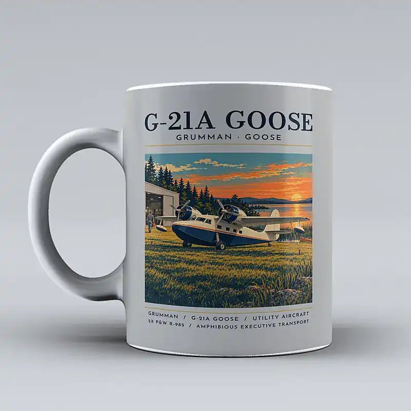 Grumman G-21A Goose - Poster - Mug - Light Gray