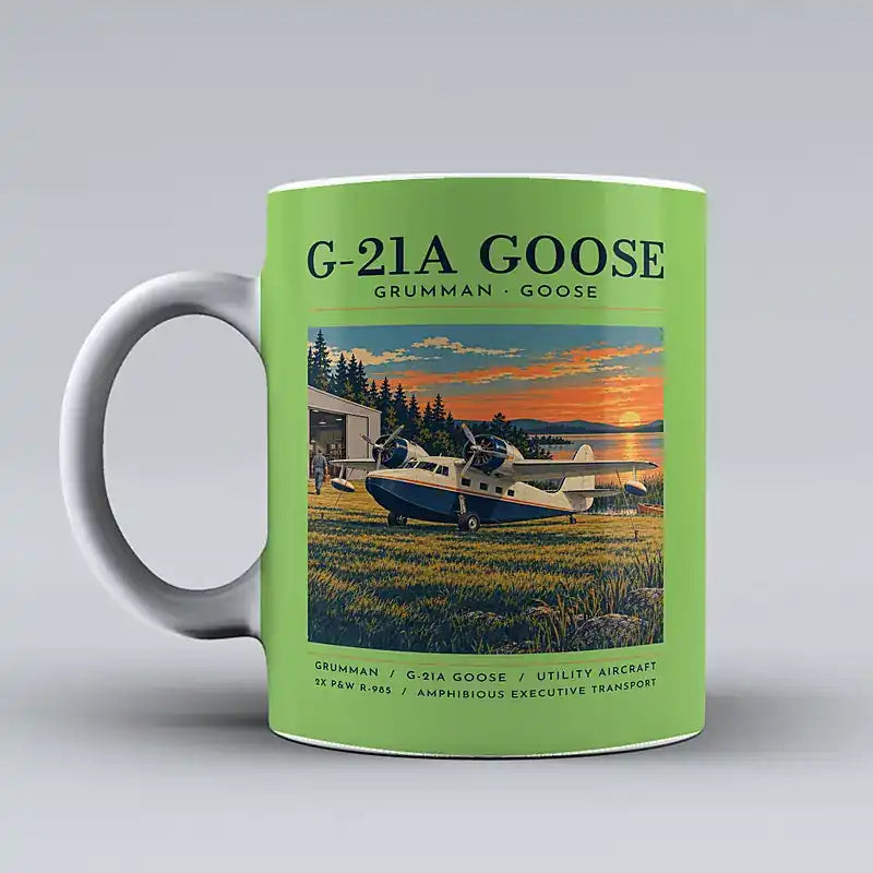 Grumman G-21A Goose - Poster - Mug - Light Green
