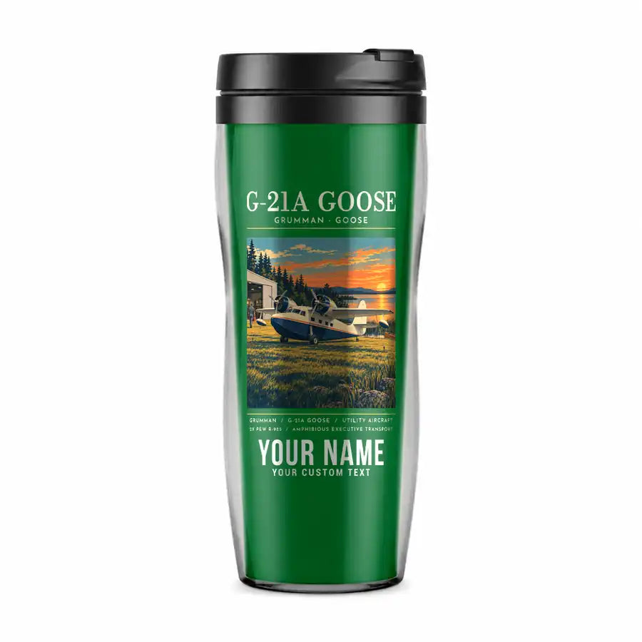 Grumman G-21A Goose - Poster + Name - Plastic (No Holder) - Green