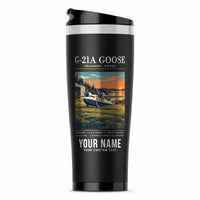 Thumbnail for Grumman G-21A Goose - Poster + Name - Stainless Steel (No Holder) - Black