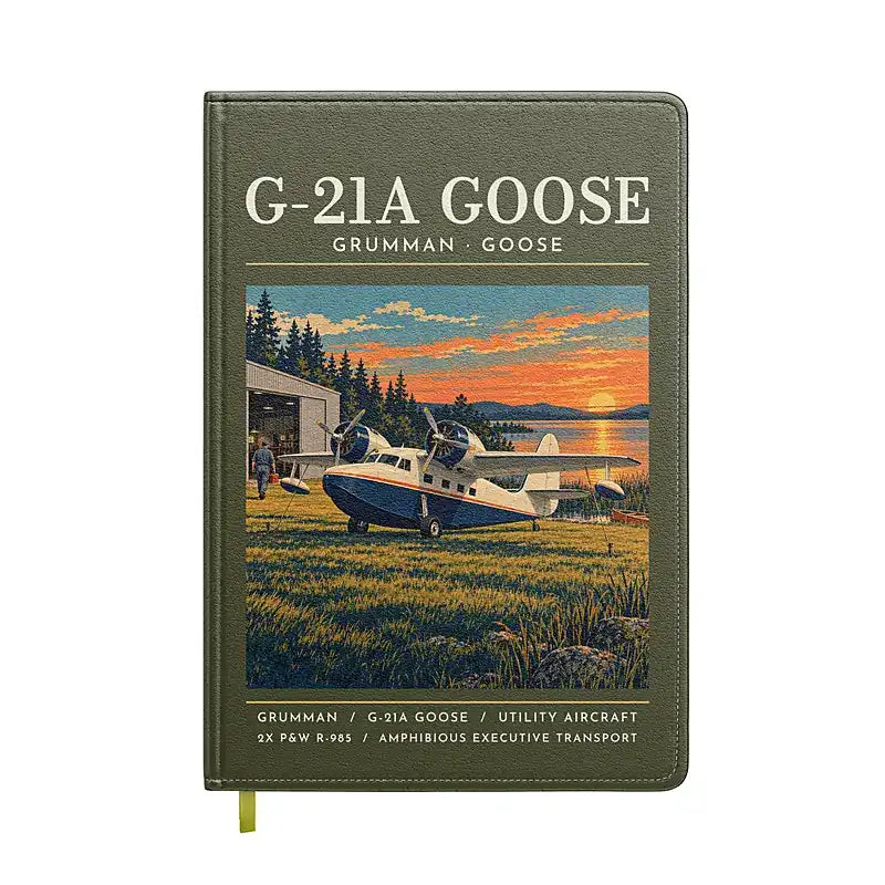 Grumman G-21A Goose - Poster - Notebook - Green Army