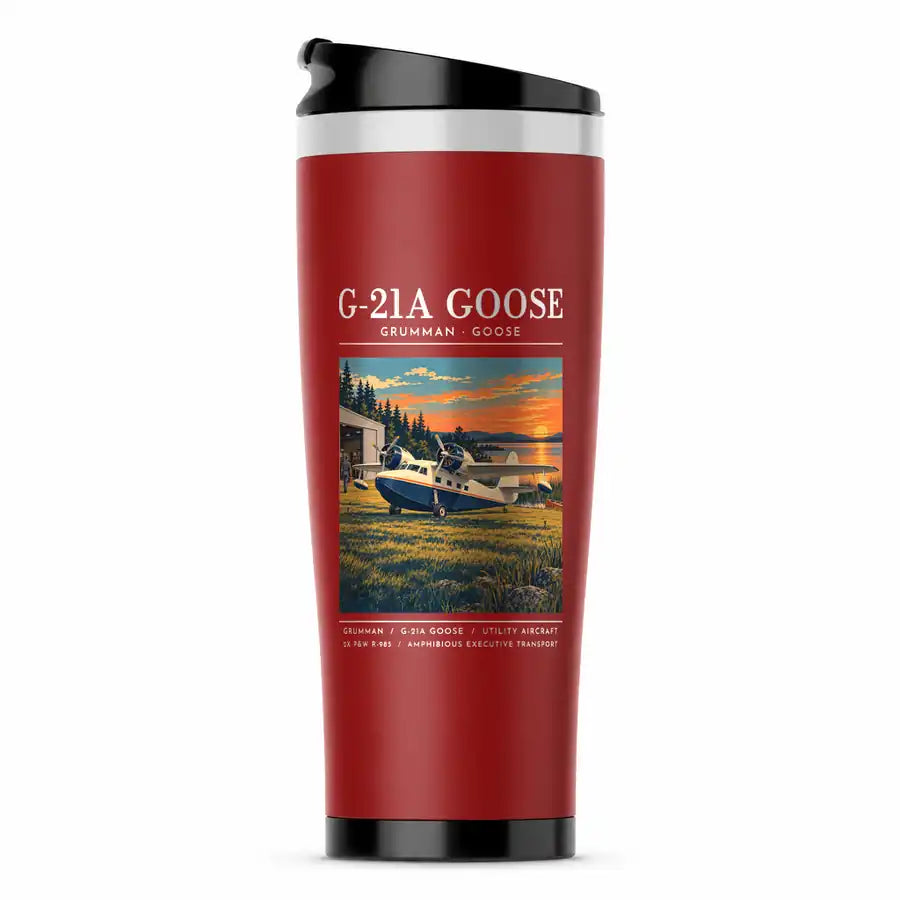 Grumman G-21A Goose - Poster - Stainless Steel (No Holder) - Red