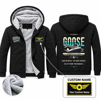 Thumbnail for Grumman G-21A Goose Zipped Sweatshirts - Original + Name - Black