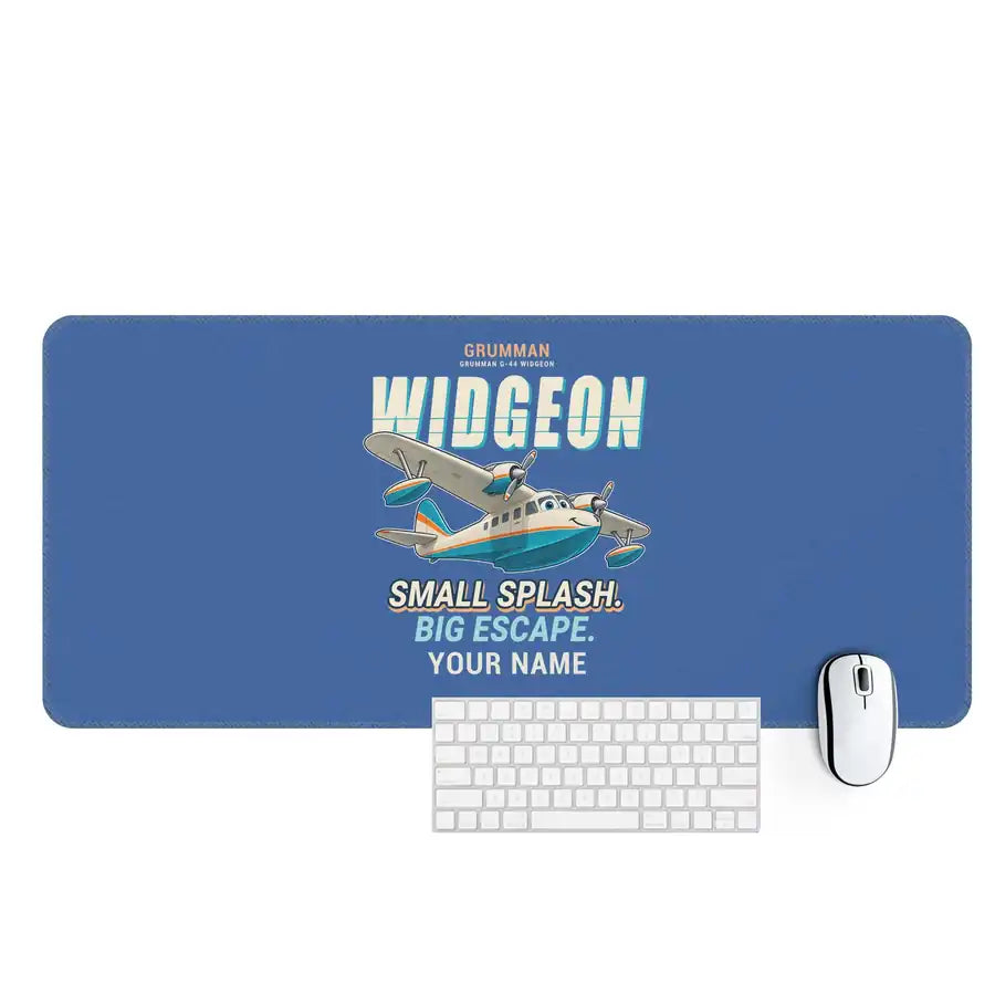Grumman G-44 Widgeon - Cartoon + Name - Desk Mat - Blue