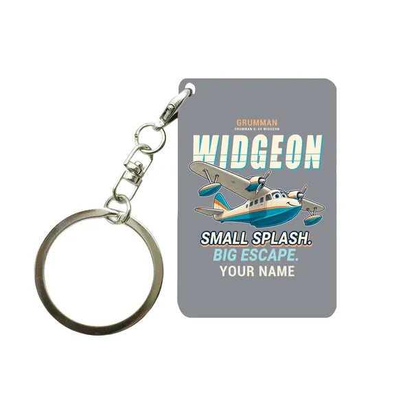 Grumman G-44 Widgeon - Cartoon + Name - Key Chain - Gray