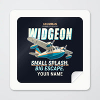 Thumbnail for Grumman G-44 Widgeon - Cartoon + Name - Square Sticker - Peel