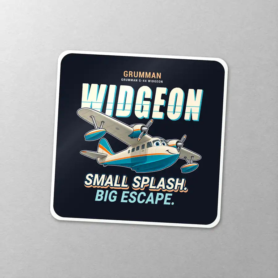 Grumman G-44 Widgeon - Cartoon - Square Sticker - Close-up