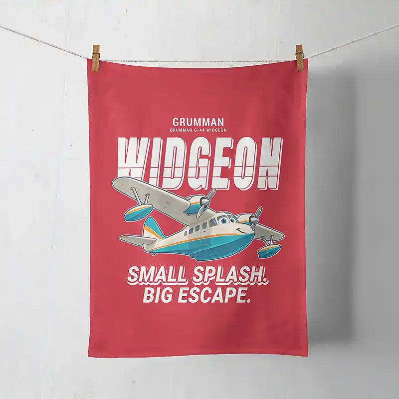 Grumman G-44 Widgeon - Cartoon - Towel - Red
