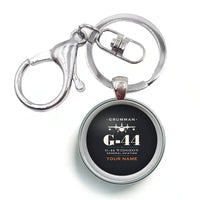 Thumbnail for Grumman G-44 Widgeon - Heritage + Name - Circle Key Chain - Black