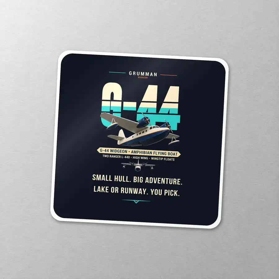 Grumman G-44 Widgeon - Original - Square Sticker - Close-up