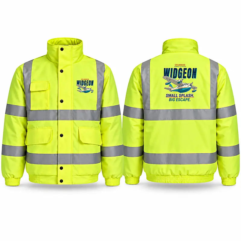 Grumman G-44 Widgeon Reflective Winter Jackets - Cartoon - Fluorescent Yellow