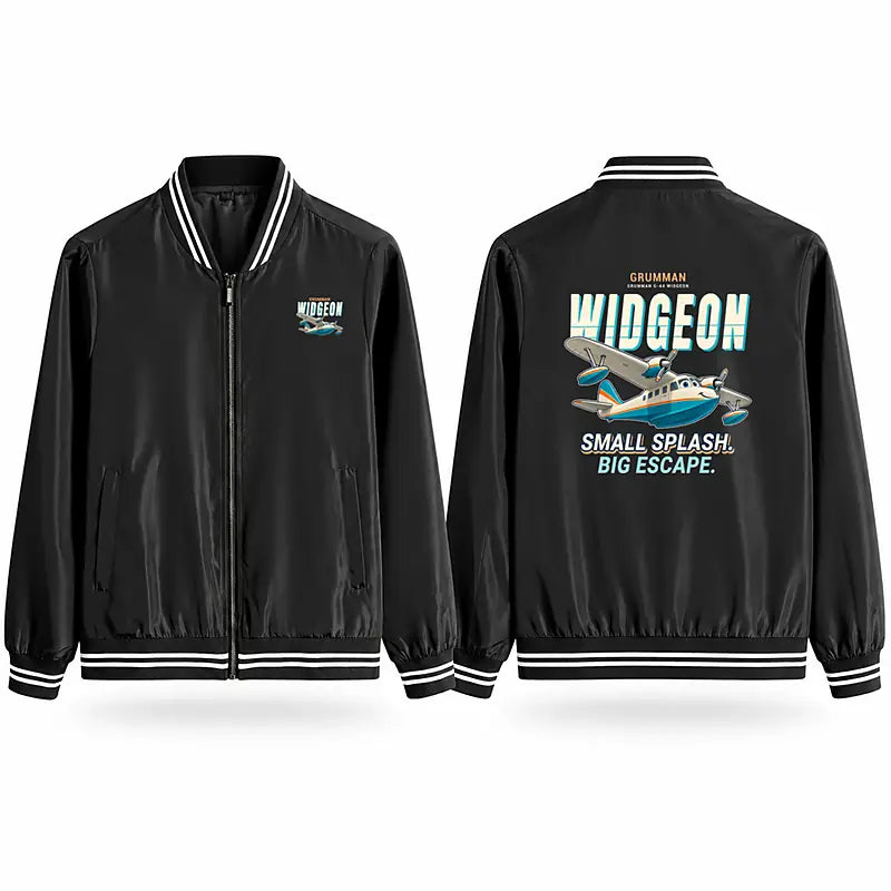 Grumman G-44 Widgeon Stylish Jackets - Baseball Collar - Cartoon - Black