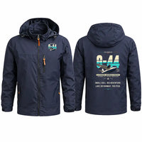 Thumbnail for Grumman G-44 Widgeon Stylish Jackets - Hooded Windbreaker - Original - Navy Blue