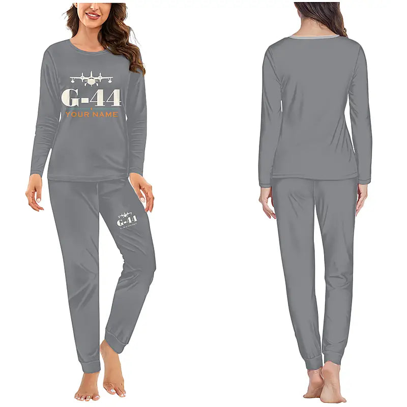 Grumman G-44 Widgeon - Women Pajamas - Heritage Chest + Name - Gray