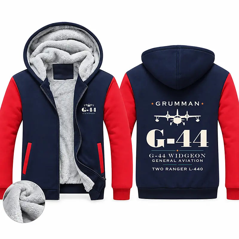 Grumman G-44 Widgeon Zipped Sweatshirts - Heritage - Navy & Red