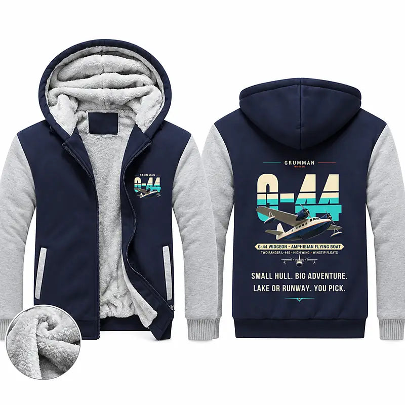 Grumman G-44 Widgeon Zipped Sweatshirts - Original - Navy & Gray