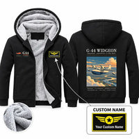 Thumbnail for Grumman G-44 Widgeon Zipped Sweatshirts - Poster + Name - Black