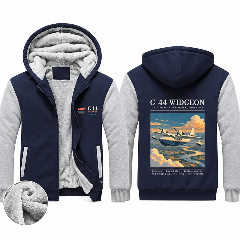 Grumman G-44 Widgeon Zipped Sweatshirts - Poster - Navy & Gray