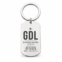 Thumbnail for Guadalajara International Airport GDL - Key Chain - Original Design - Silver