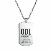 Thumbnail for Guadalajara International Airport GDL - Necklace - Original Design - Silver