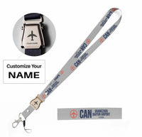 Thumbnail for Guangzhou Baiyun International Airport (CAN) seat belt lanyard - light gray with name