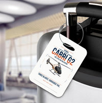 Thumbnail for Guimbal Cabri G2 design on white acrylic luggage tags, double-side print