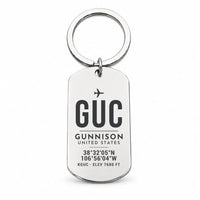Thumbnail for Gunnison–Crested Butte Regional Airport GUC - Key Chain - Original Design - Silver