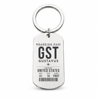 Thumbnail for Gustavus Airport GST - Key Chain - Boarding Pass Style - Silver