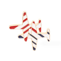 Thumbnail for Colourful Airplanes Shaped (1) aviation design on polished metal badge.