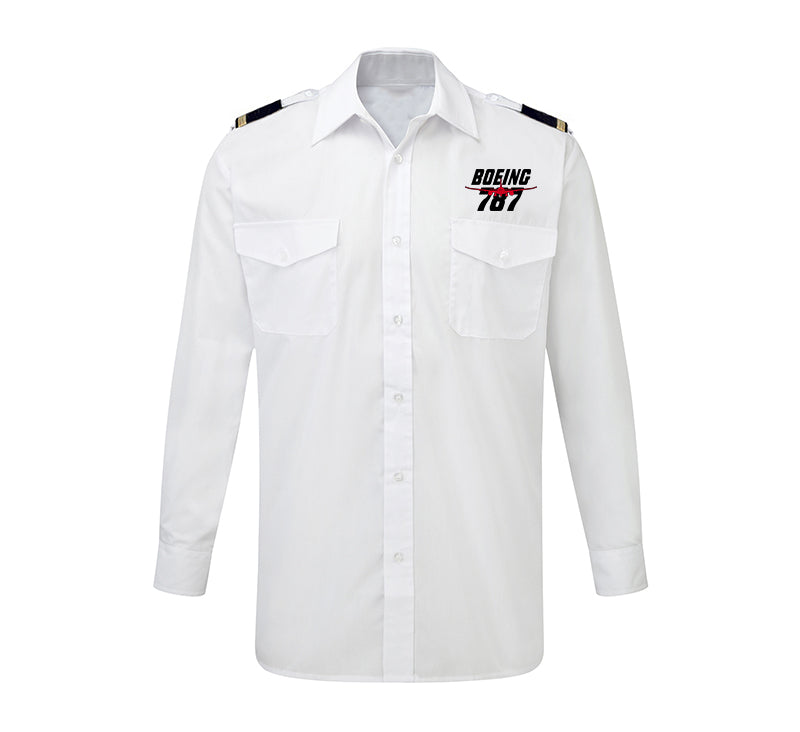 Amazing Boeing 787 Designed Long Sleeve Pilot Shirts
