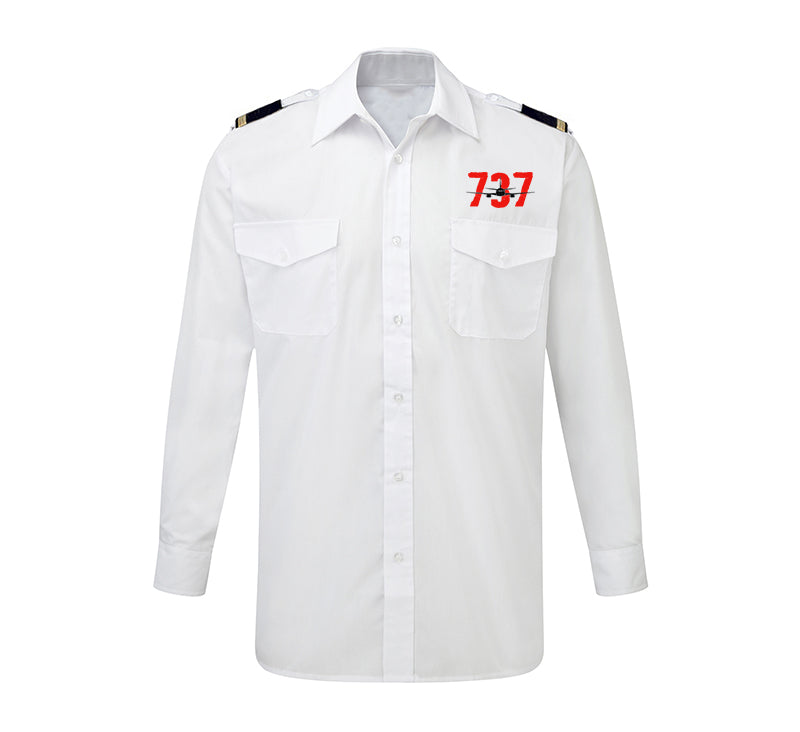 Boeing 737 Designed Designed Long Sleeve Pilot Shirts